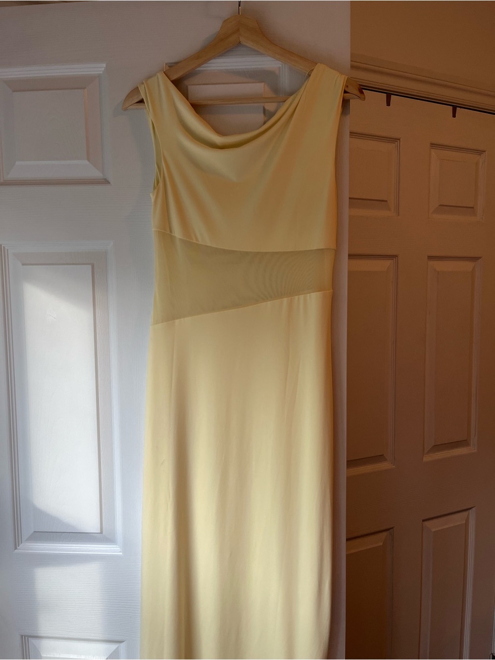 Dynamite Pale Yellow Sleeveless Cowl Neck Maxi Dress - Picture 2 of 2